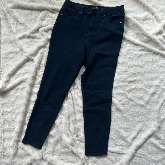 1822 DENIM Dark Wash Skinny Stretchy High Rise Jeans Size 12 - Picture 3 of 3